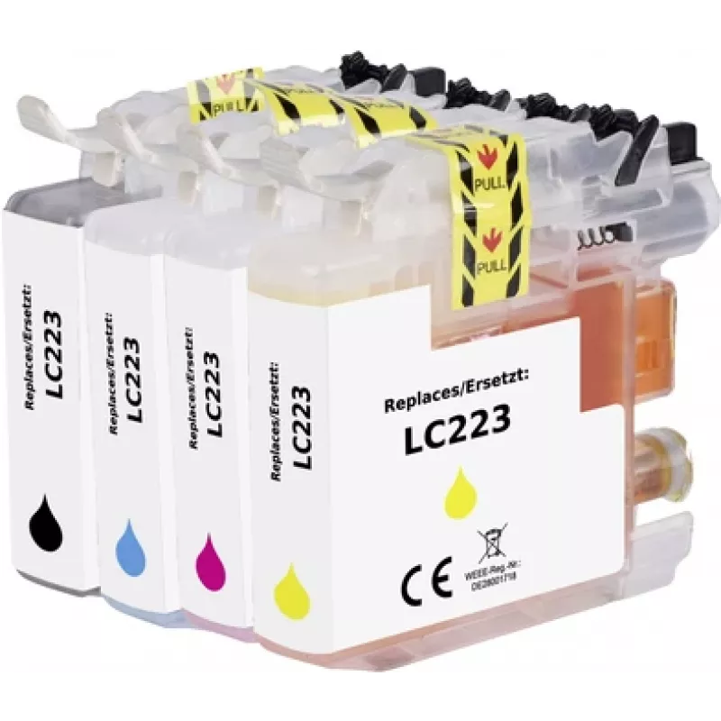 Renkforce tindikomplekt asendab Brother LC-223 (LC223VALBPDR) ühilduv must, tsüaan, magenta, kollane RF-5655920 (RF-5655920)