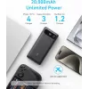 Kaasaskantav laadija Anker A1383011 — 20000 mAh, 1× USB-A + 1× USB-C, kokku 3,6 A, must