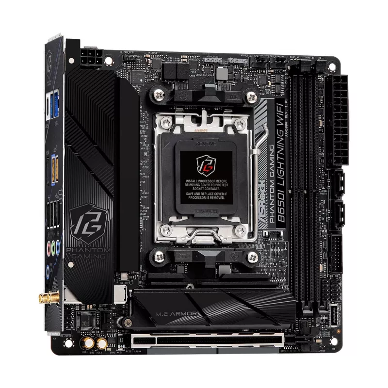 Mini-ITX emaplaat ASRock B650I Lightning WiFi — AMD B650, Socket AM5, DDR5, 2 DIMM (max 96 GB), Wi‑Fi 6E, 2.5Gb LAN
