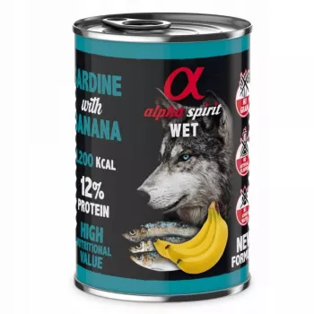 ALPHA SPIRIT WET Sardine with banana - märg koeratoit - 400g