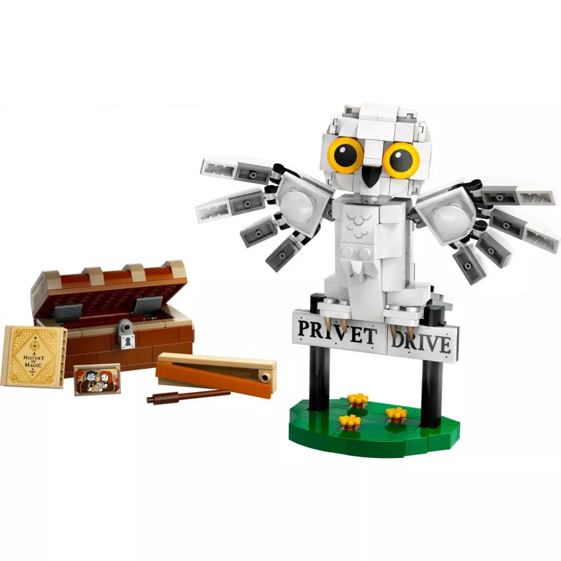LEGO Harry Potter ehitatav Hedwig Privet Drive'i mudel 76425 — 337 elementi, 100 mm kõrgus, soovitatav alates 7. eluaastast