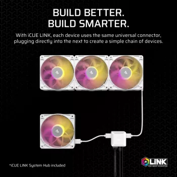 Fan Corsair iCUE LINK RX140 MAX RGB 14 cm Valge 2 pcs 300-1600 RPM