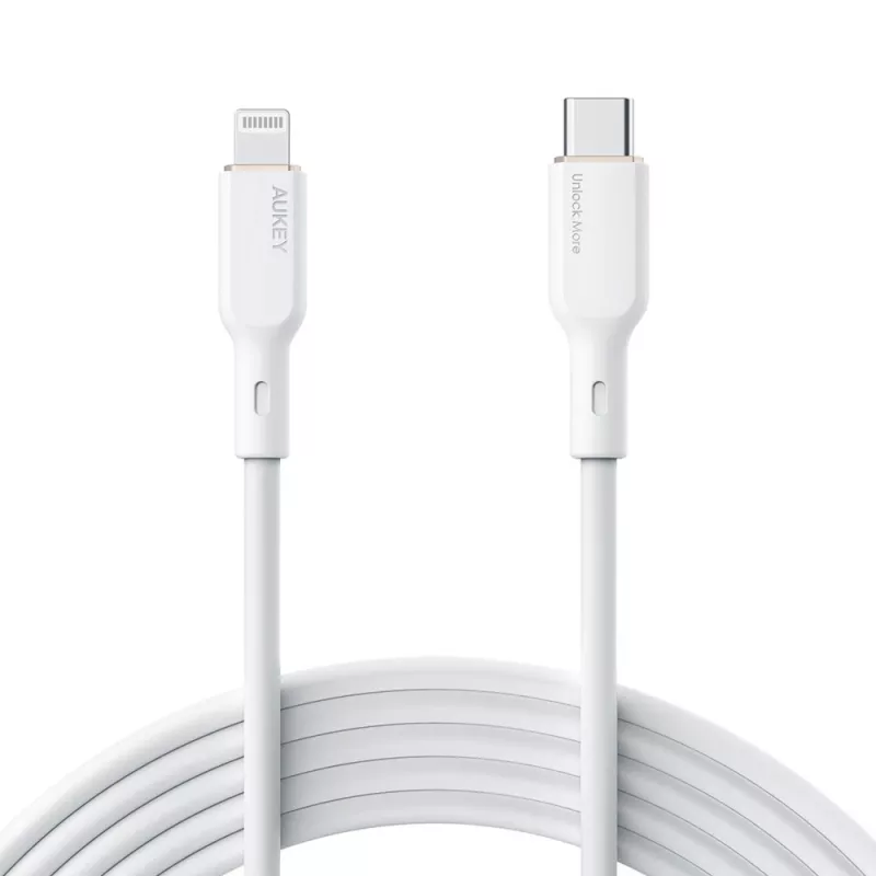 CB-SCL2 Valge silikoonkaabel Lightning-USB-C USB Power Delivery USB-PD