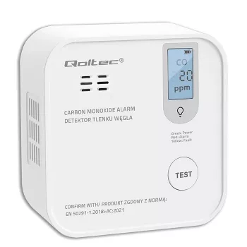 Vingugaasiandur QOLTEC 52577 — patareitoitega alarm, 85 dB helitugevus