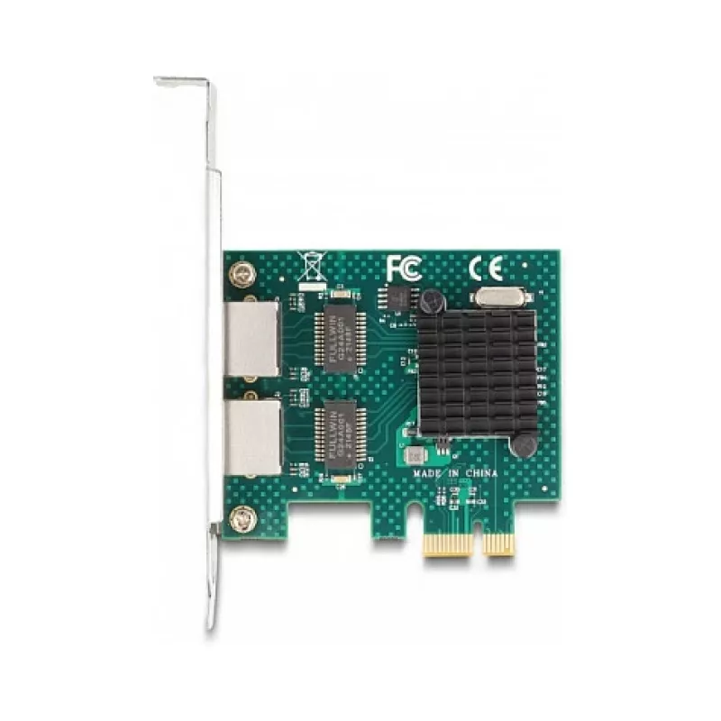 DeLOCK PCI Express x1 kaart 2 x RJ45 Gigabit LAN BCM Hall