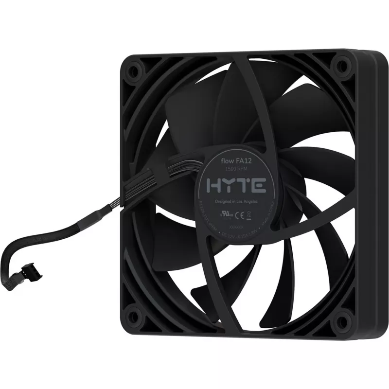 120 mm korpuse ventilaatorite 4-pakend HYTE FA12 must, PWM tugi, standardne 120 mm kinnitus