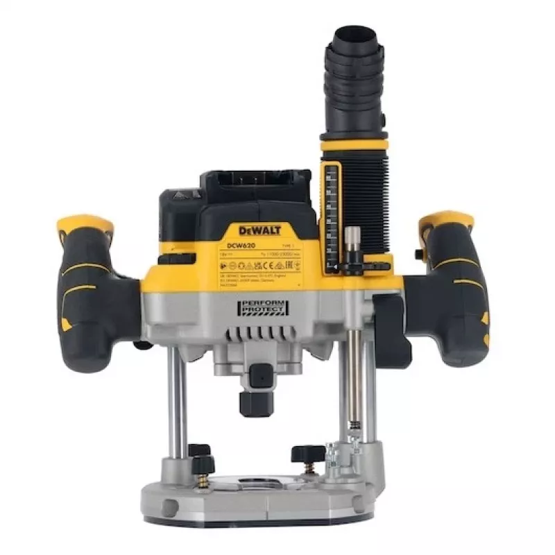 Põrandafrees DeWalt DCW620NT-XJ, akuga, harjadeta, 18V, 1600W väljund, 11–23k p/min, 12,7 mm padrun, tolmutoru, LED, 3,6 kg, karp