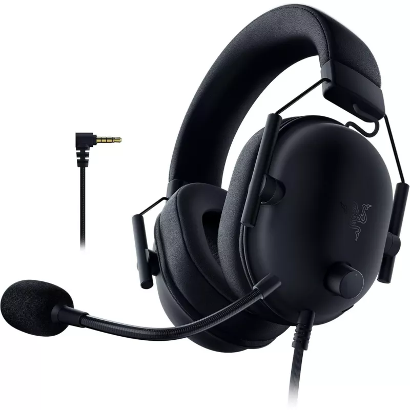 Juhtmega mänguri peakomplekt Razer MustShark V2 X — binauraalne, 3,5 mm, 32 Ω, 12–28000 Hz, poommikrofon -42 dB, 270 g