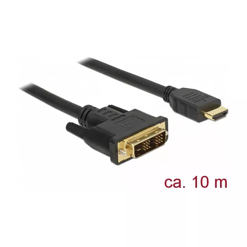 Videokaabli adapter DeLOCK 85587 10 m HDMI Type A DVI-D Must