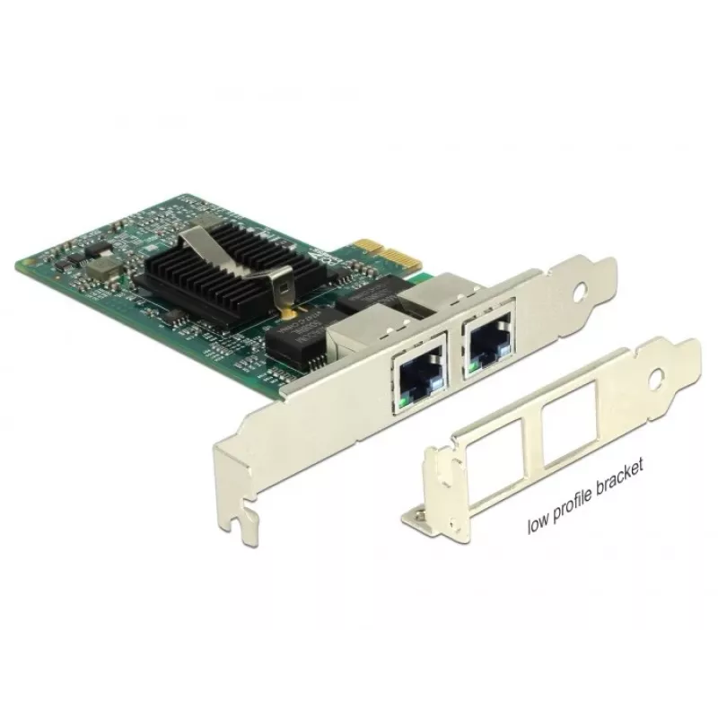 Delock PCIe-kaart 2x gigabitine LAN-võrguadapter