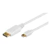 Wentronic Goobay DisplayPort mini DisplayPort adapterkaabel 1.2, valge, 2 m - Mini DisplayPort-pistik > DisplayPort-pistik (52859)