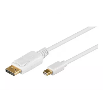 Wentronic Goobay DisplayPort mini DisplayPort adapterkaabel 1.2, valge, 2 m - Mini DisplayPort-pistik > DisplayPort-pistik (52859)