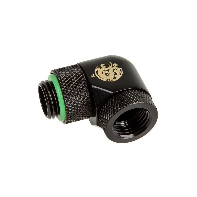 Adapter 90° BitsPower BP-MB90R2LD G1/4 tolline isane G1/4 tollisele emasele, 2x pööratav pöördliide