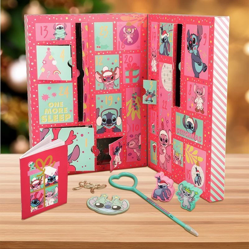 Adventkalender Paladone Stitch kirjatarbed 24-päevane 24 unikaalse kirjatarbeesemega