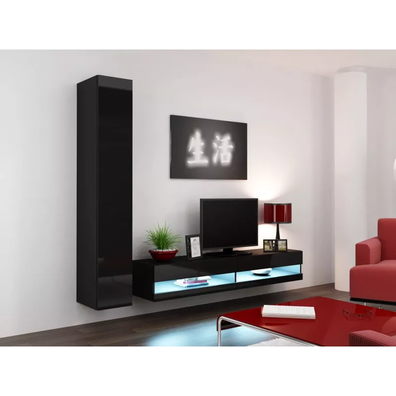 Cama TV-alus VIGO uus 30/180/40 must/must läikiv