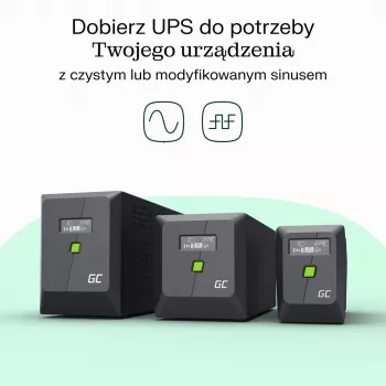 Katkematu toiteallikas roheline Cell UPSLP480 0,75 kVA (480 W) 4 vahelduvvoolupistikut, 2×12 V 7 Ah VRLA, torn, AVR
