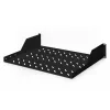 Digitus | 2U fikseeritud riiul riiulitele | DN-19 TRAY-2-SW | Must | Ideaalne komponentide hoiustamiseks, mis ei sobi 483 mm (19”) standardisse. Sale disain, mis võtab 2 kõrgusühiku ruumi. Lihtne ja kiire paigaldada või eemaldada. Mõõdud 88x482x349 mm, ku