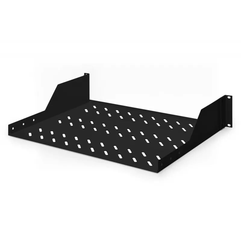 Digitus | 2U fikseeritud riiul riiulitele | DN-19 TRAY-2-SW | Must | Ideaalne komponentide hoiustamiseks, mis ei sobi 483 mm (19”) standardisse. Sale disain, mis võtab 2 kõrgusühiku ruumi. Lihtne ja kiire paigaldada või eemaldada. Mõõdud 88x482x349 mm, ku
