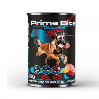 PRIME BITE Monoprotein Beef with carrots - märg koeratoit - 400g