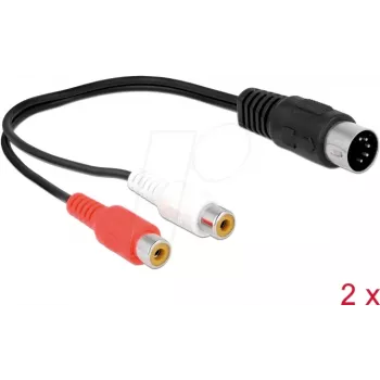 Audio kaabel DeLOCK 85835 0.2m DIN (5-pin) 2 x RCA Must