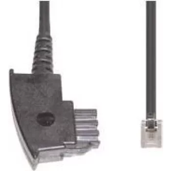 Telefonikaabel e+p T 44/3 3 m Läbipaistev Must