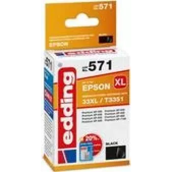 EDDING Tintenpatrone ersetzt Epson 33XL T3351 Kompatibel einzeln Schwarz EDD-571 - Kompatibel - Tintenpatrone