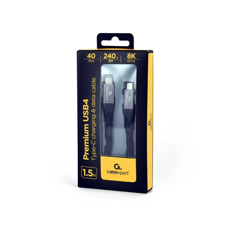 USB-C kuni USB-C kaabel GEMBIRD CCBP-USB4-CMCM240 1,5 m, USB4 Gen 3x2, 40 Gbit/s, 240 W, must
