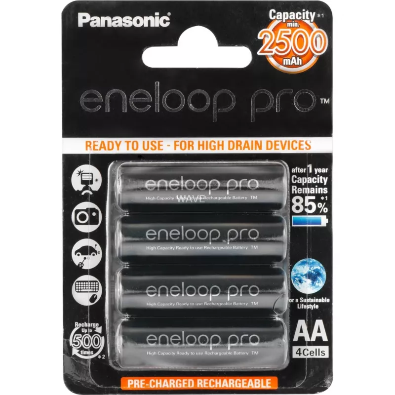 Taaslaetav AA aku Panasonic BK-3HCCE/4BE NiMH 1,2 V 4 tk