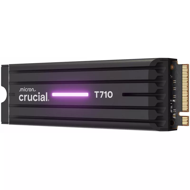 SSD CRUCIAL T710 4 TB M.2 PCIe 5.0 NVMe — 4000 GB, lugemine 14500 MB/s, kirjutamine 13800 MB/s