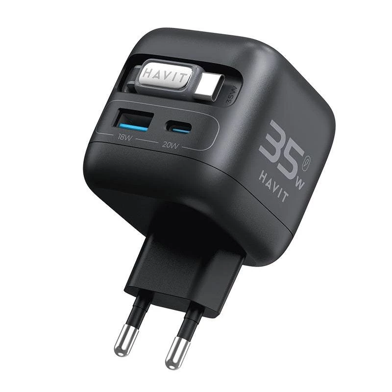 GaN reisilaadija Havit UC250 A-EU 20V 1xUSB-C 0,7 m must