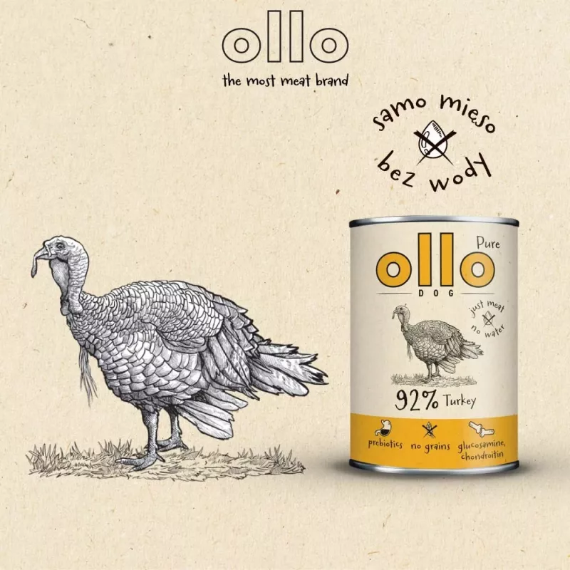 OLLO Pure Turkey - märg koeratoit - 850g