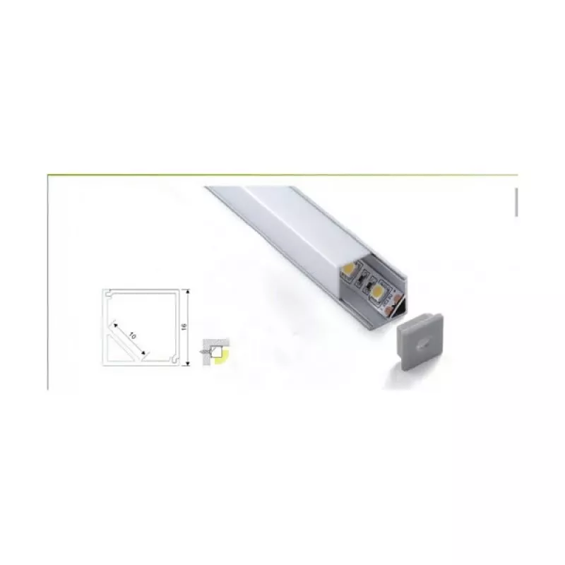 Synergy 21 S21-LED-PR20197 - Modulaarne profiil - Valge - Alumiinium - 2 m (S21-LED-PR20197)