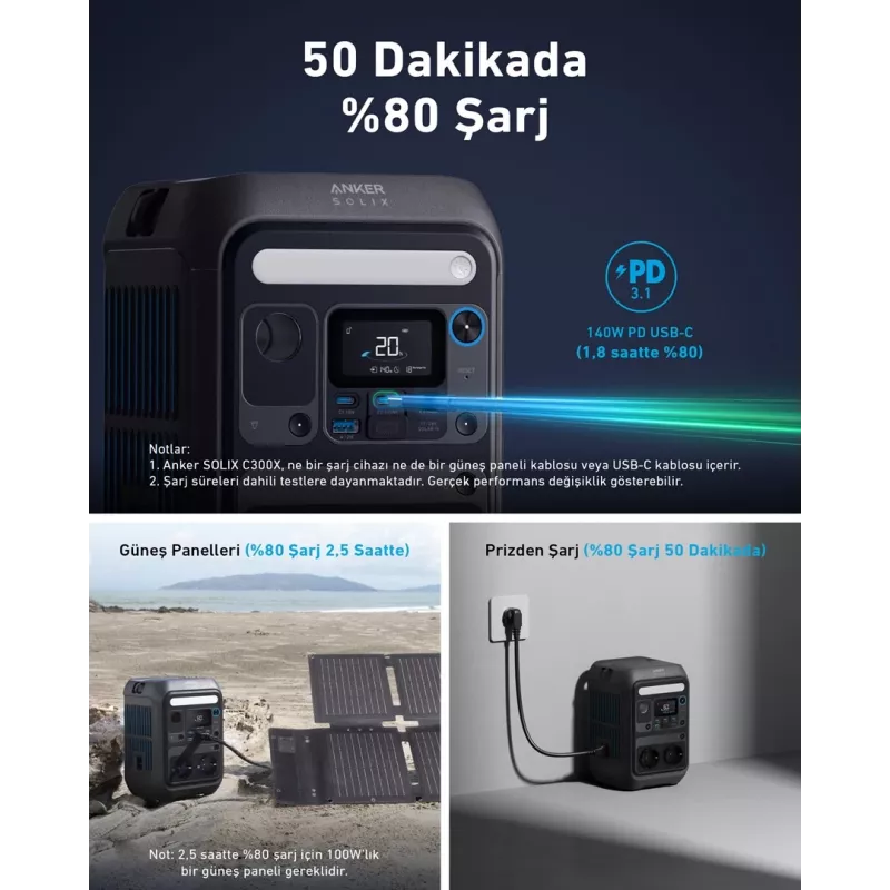 Anker SOLIX C300X kaasaskantav elektrijaam 7 Liitiumraudfosfaat (LiFePO4) 90000 mAh