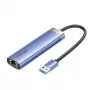 Vention TGFSB USB 3.2 Gen 1 (3.1 Gen 1) Type-A 5-pordiline jaotur koos Gigabit RJ-45 ja USB-C-ga, sinine