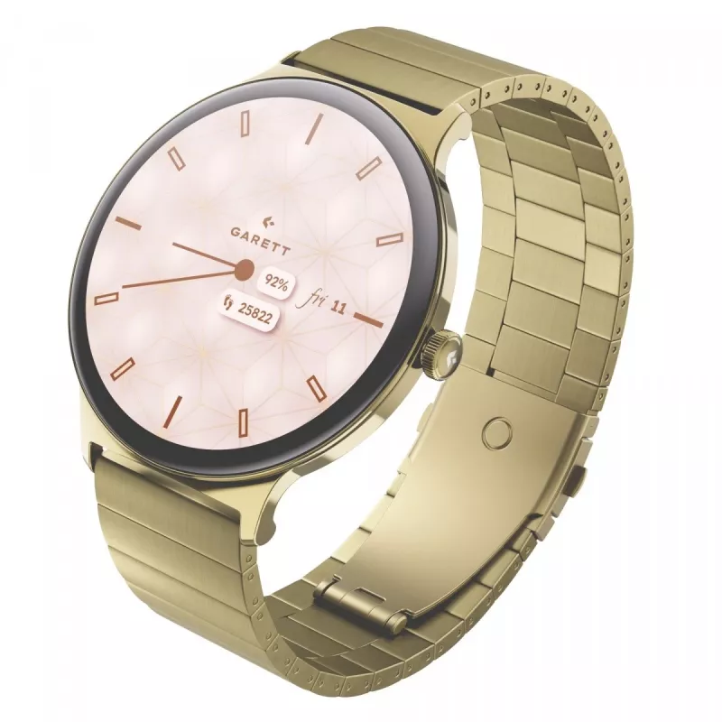 Nutikell Garett Verona 2 Gold Steel Bluetoothi ja pulsikellaga