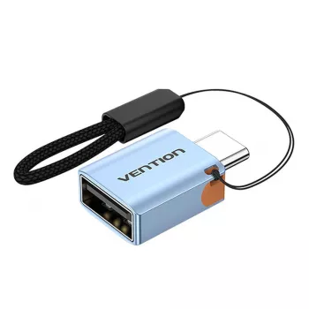 USB-C–USB-A adapter Vention CUBH0, USB 3.1, 5 Gbit/s, 3 A, alumiiniumkorpuses, hall