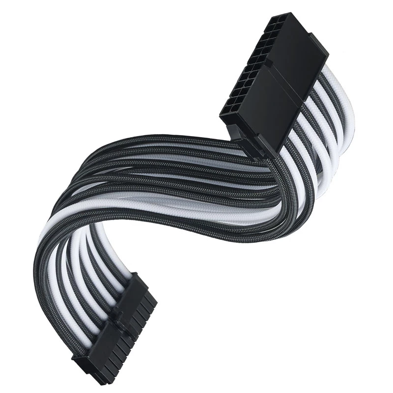 ATX-pikenduskaabel SILVERSTONE SST-PP07E-MBBW 30 cm must/valge