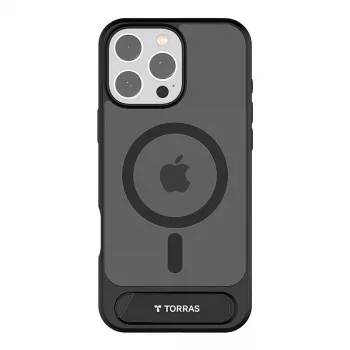 Torras Pstand Series ümbris iPhone 16 Pro Max jaoks (must)