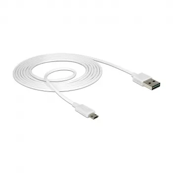 USB-kaabel DeLOCK 84808 USB 2.0 2 m USB A Micro-USB B Valge