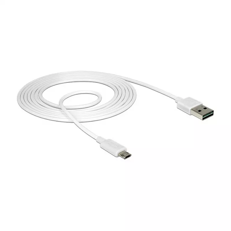 USB-kaabel DeLOCK 84808 USB 2.0 2 m USB A Micro-USB B Valge
