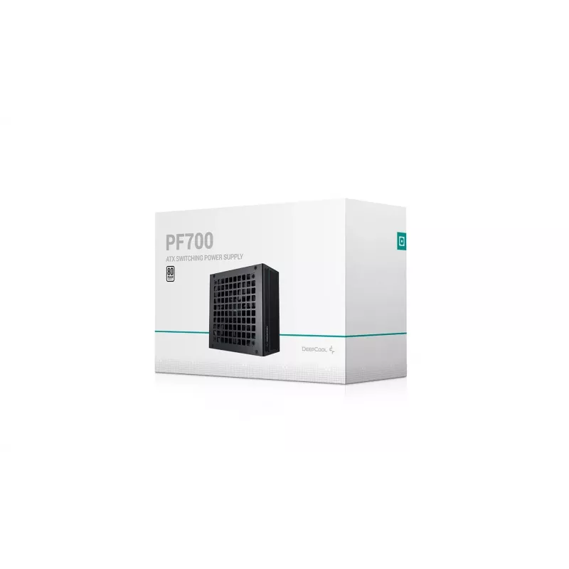 Toiteplokk DeepCool PF700 700W ATX 2.4 80 PLUS, 120mm ventilaator, mitte-modulaarne, 20+4pin, 2×6+2 PCIe, 4×SATA