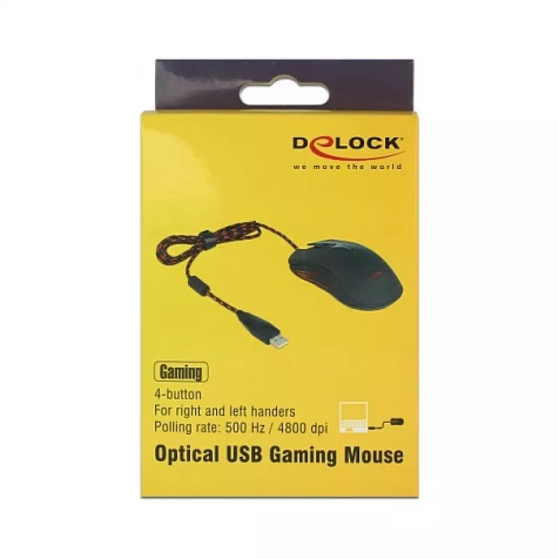 Mängurihiir DeLOCK 12531 mõlemakäeline USB Type-A optiline 4800 DPI