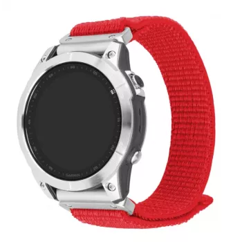 Vahetus 22 mm nailonrihm FIXED Garmin QuickFit 160–210 mm punane