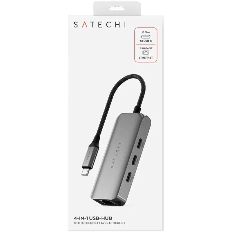 Satechi dokkimisjaam 4-in-1 ST-H3C25EM USB-C 3.2 Gen2 Hall (ST-H3C25EM)