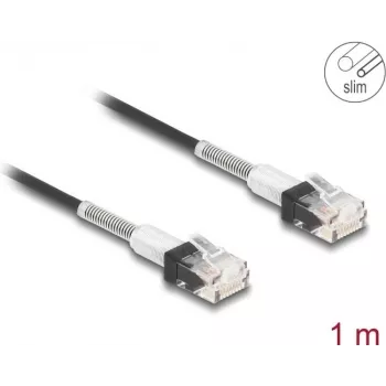 Võrgukaabel DeLOCK RJ45 Cat.6A UTP õhuke 1m Must