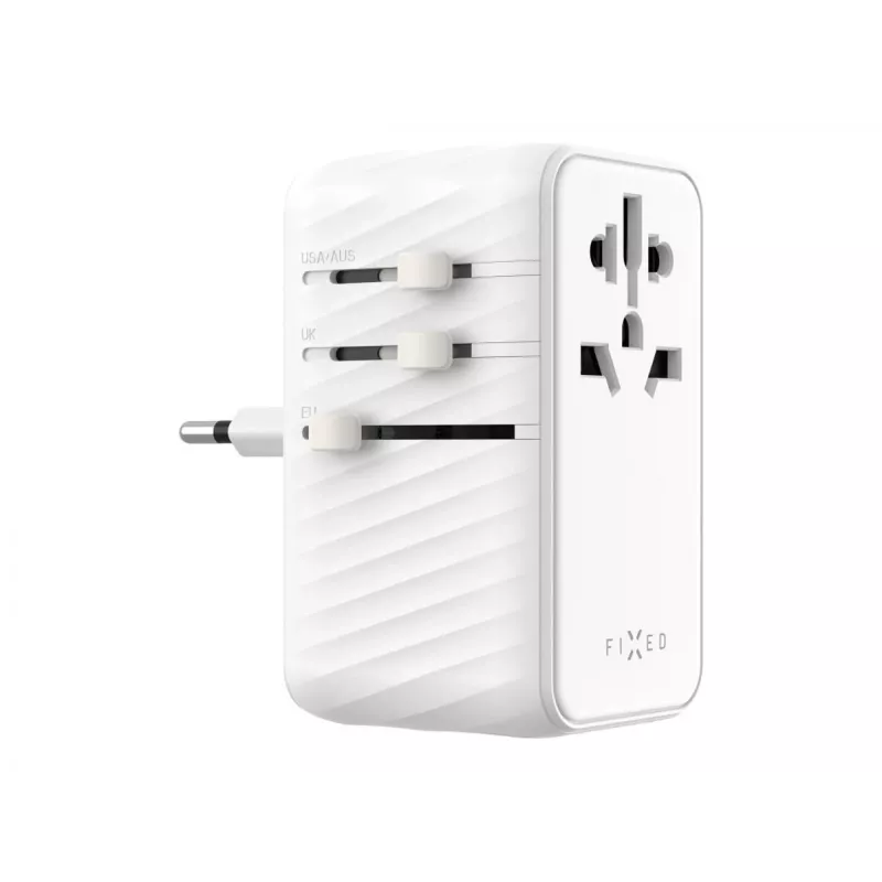 Fixed | Voyager 85W reisiadapter EU, UK ja USA/AUS pistikutele, 4xUSB-C ja 1xUSB väljundiga | Adapter