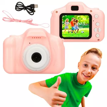Laste digikaamera Extralink H20 Roosa 1080P 30 kaadrit sekundis 2.0 tolline ekraan