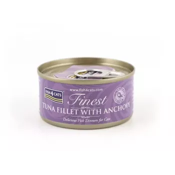 FISH4CATS tuunikalafilee anšoovisega - märg kassitoit - 70g