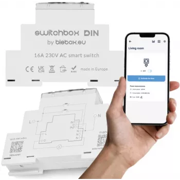 Releemoodul bleBox Switchbox 36806 — 8-kanaliline DIN-liistule paigaldatav releeüksus