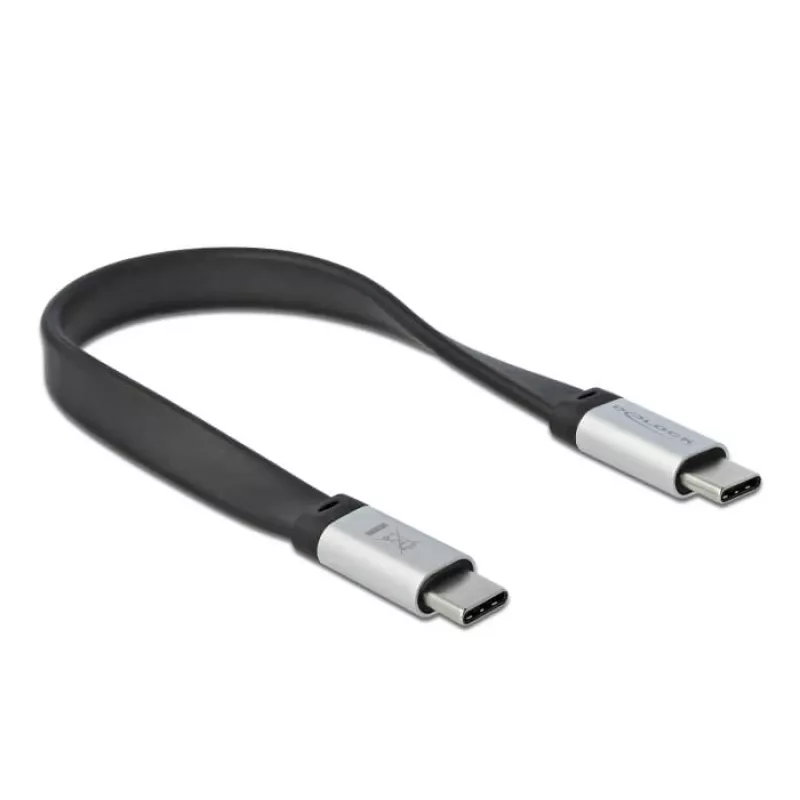 USB-kaabel DeLOCK 85926 USB 3.2 Gen 2 0,22 m USB C Must Hõbedane